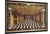 An Italian Pietre Dure Inlaid Marble Table Top Depicting an Interior Scene of a Receding Arcaded Ga-null-Mounted Giclee Print