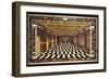 An Italian Pietre Dure Inlaid Marble Table Top Depicting an Interior Scene of a Receding Arcaded Ga-null-Framed Giclee Print