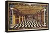 An Italian Pietre Dure Inlaid Marble Table Top Depicting an Interior Scene of a Receding Arcaded Ga-null-Stretched Canvas