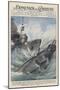 An Italian Torpedo Boat Heroically Rams and Sinks a British Submarine-Achille Beltrame-Mounted Art Print