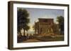 An Italian Villa with Figures, 19th Century-Jean Victor Bertin-Framed Giclee Print