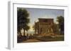 An Italian Villa with Figures, 19th Century-Jean Victor Bertin-Framed Giclee Print