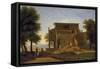 An Italian Villa with Figures, 19th Century-Jean Victor Bertin-Framed Stretched Canvas