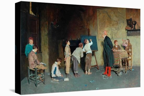 An Italian Village School, 1888-Giuseppe Costantini-Stretched Canvas
