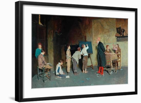 An Italian Village School, 1888-Giuseppe Costantini-Framed Giclee Print