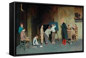 An Italian Village School, 1888-Giuseppe Costantini-Framed Stretched Canvas