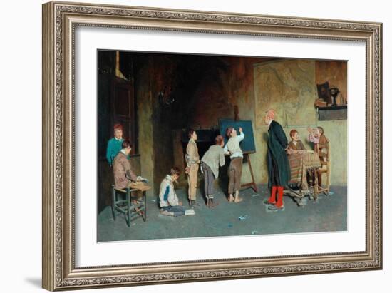 An Italian Village School, 1888-Giuseppe Costantini-Framed Giclee Print