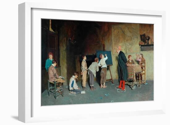 An Italian Village School, 1888-Giuseppe Costantini-Framed Giclee Print