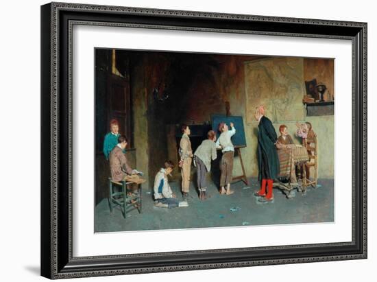 An Italian Village School, 1888-Giuseppe Costantini-Framed Giclee Print