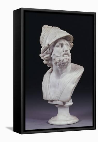 An Italian White Marble Bust of Ajax After the Antique, Second Half 19th Century-null-Framed Stretched Canvas
