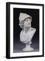 An Italian White Marble Bust of Ajax After the Antique, Second Half 19th Century-null-Framed Giclee Print