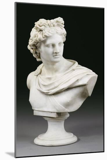 An Italian White Marble Bust of the Apollo Belvedere After the Antique, Second Half 19th Century-null-Mounted Giclee Print