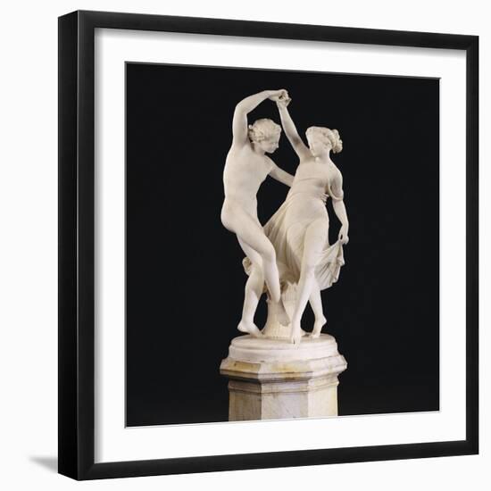 An Italian White Marble Group Entitled la Danza Di Zefiro E Flora, Rome circa 1867-Giovanni Maria Benzoni-Framed Giclee Print