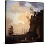 An Italianate Harbour Scene, 1749-Claude Joseph Vernet-Stretched Canvas