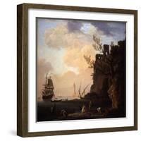 An Italianate Harbour Scene, 1749-Claude Joseph Vernet-Framed Giclee Print