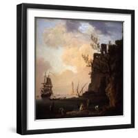 An Italianate Harbour Scene, 1749-Claude Joseph Vernet-Framed Giclee Print