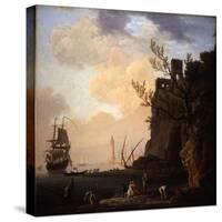 An Italianate Harbour Scene, 1749-Claude Joseph Vernet-Stretched Canvas