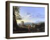 An Italianate Landscape with Peasants and a Pack Mule Watering, probably 1660s-Karel Dujardin-Framed Giclee Print