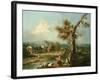 An Italianate River Landscape with Travellers-Francesco Zuccarelli-Framed Giclee Print