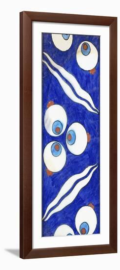 An Iznik Pottery Border Tile, with Bold Cintamani Triple Roundels and Paired Waves, C. 1570-null-Framed Giclee Print