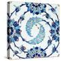 An Iznik Pottery Tile, with a Spiralling Floral Motif, Early 17th Century-null-Stretched Canvas