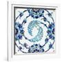 An Iznik Pottery Tile, with a Spiralling Floral Motif, Early 17th Century-null-Framed Giclee Print