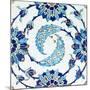 An Iznik Pottery Tile, with a Spiralling Floral Motif, Early 17th Century-null-Mounted Giclee Print