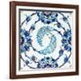 An Iznik Pottery Tile, with a Spiralling Floral Motif, Early 17th Century-null-Framed Giclee Print