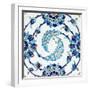 An Iznik Pottery Tile, with a Spiralling Floral Motif, Early 17th Century-null-Framed Giclee Print