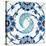 An Iznik Pottery Tile, with a Spiralling Floral Motif, Early 17th Century-null-Stretched Canvas