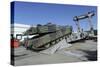 An M1A1 Abrams Tank Drives over an Advanced Light-Weight Ramp-null-Stretched Canvas