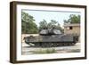 An M1A1 Abrams Tank Takes a Defensive Position on a Simulated Enemy Town-null-Framed Photographic Print