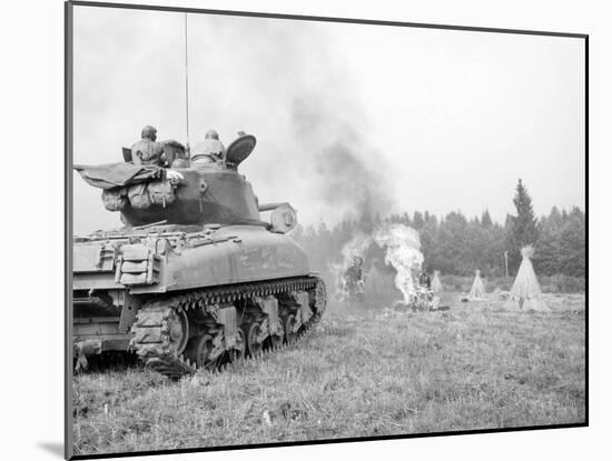 An M4A3E8 76Mm Armed Sherman Tank with Flame Thrower-null-Mounted Photographic Print