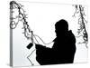 An Man Wires Christmas Lights-null-Stretched Canvas