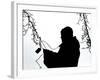 An Man Wires Christmas Lights-null-Framed Photographic Print