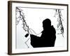 An Man Wires Christmas Lights-null-Framed Photographic Print