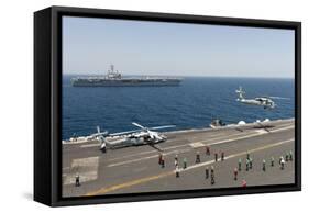 An Mh-60R Sea Hawk Helicopter Launches from USS Harry S. Truman-null-Framed Stretched Canvas
