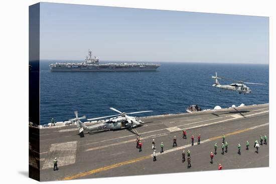 An Mh-60R Sea Hawk Helicopter Launches from USS Harry S. Truman-null-Stretched Canvas