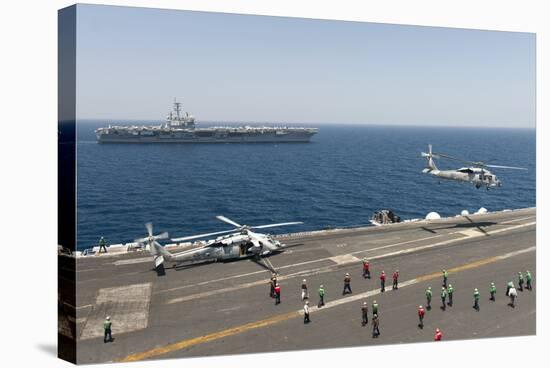 An Mh-60R Sea Hawk Helicopter Launches from USS Harry S. Truman-null-Stretched Canvas