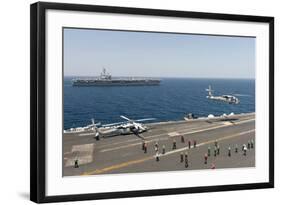 An Mh-60R Sea Hawk Helicopter Launches from USS Harry S. Truman-null-Framed Photographic Print