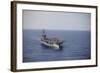An Mh-60R Sea Hawk Helicopter Performs Maneuvers Above USS Nimitz-null-Framed Photographic Print