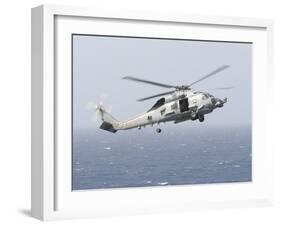 An Mh-60R Sea Hawk Helicopter Prepares to Land-null-Framed Photographic Print