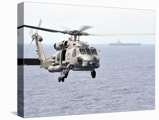 An MH-60R Seahawk Helicopter in Flight over the Pacific Ocean-Stocktrek Images-Stretched Canvas