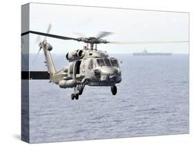 An MH-60R Seahawk Helicopter in Flight over the Pacific Ocean-Stocktrek Images-Stretched Canvas