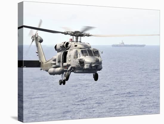 An MH-60R Seahawk Helicopter in Flight over the Pacific Ocean-Stocktrek Images-Stretched Canvas