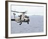 An MH-60R Seahawk Helicopter in Flight over the Pacific Ocean-Stocktrek Images-Framed Photographic Print
