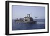 An Mh-60S Sea Hawk Conducts a Vertical Replenishment with USNS Laramie-null-Framed Photographic Print