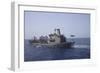 An Mh-60S Sea Hawk Conducts a Vertical Replenishment with USNS Laramie-null-Framed Photographic Print