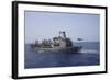 An Mh-60S Sea Hawk Conducts a Vertical Replenishment with USNS Laramie-null-Framed Photographic Print