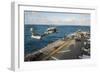 An Mh-60S Sea Hawk Helicopter Delivers Supplies to USS Bonhomme Richard-null-Framed Photographic Print